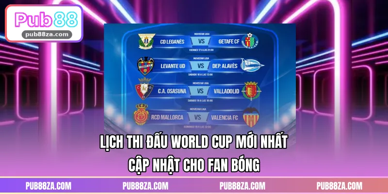 Lịch Thi Đấu World Cup Mới Nhất - Cập Nhật Cho Fan Bóng